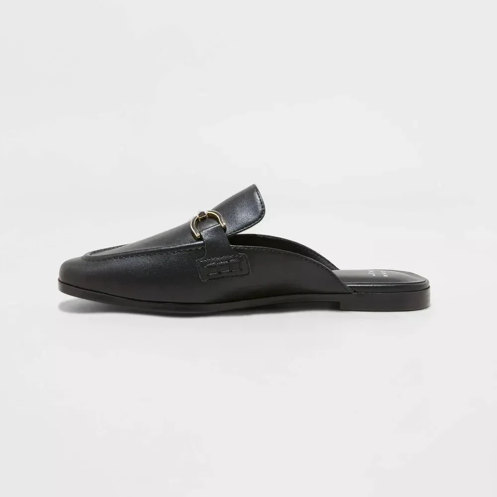 Women's A New Day Sandy Mule‎ Flats Black Size 6.5 New With Tags